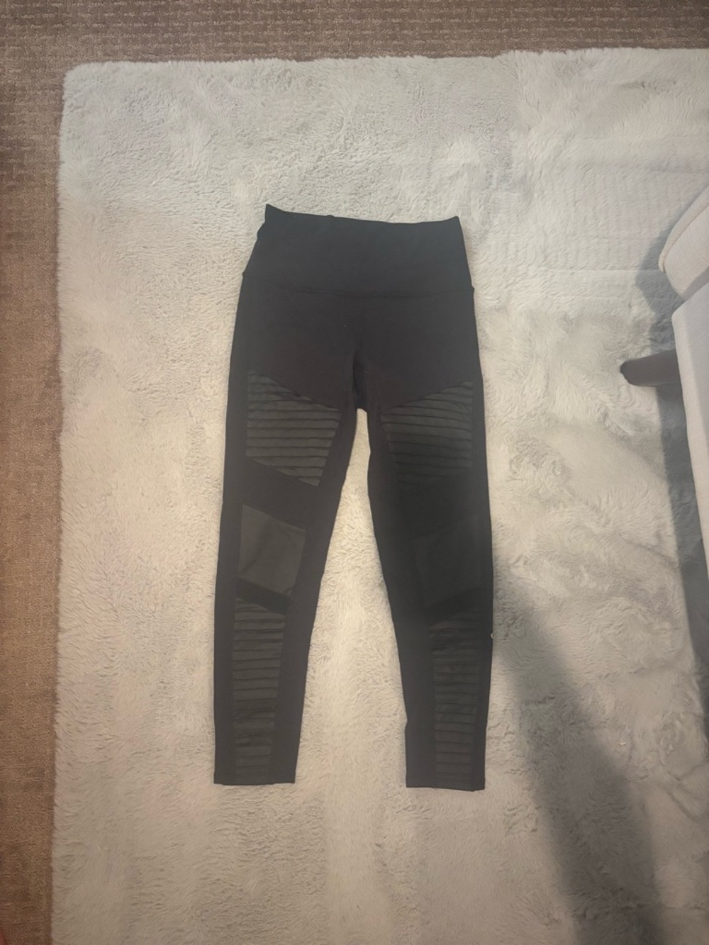 Alo Black Moto Panel Leggings